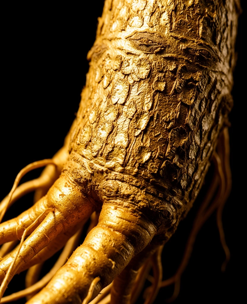 Macro texture of Panax Ginseng root